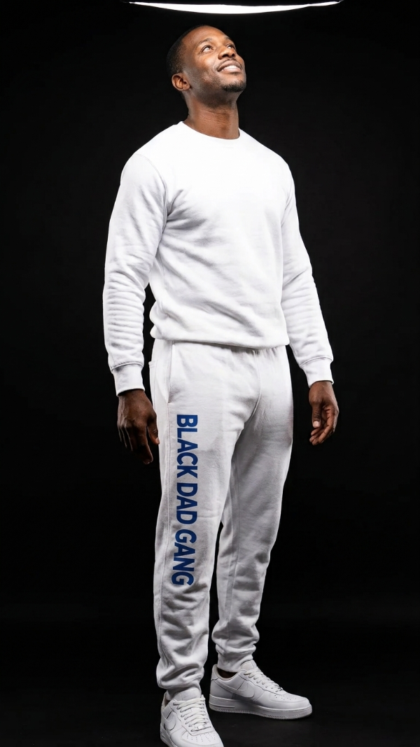 Copy of White and Royal blue black dad gang jogger sweats