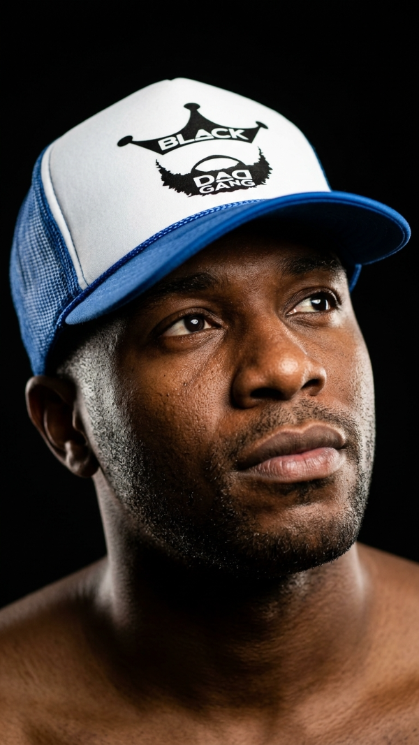 Royal blue, White and Black BDG trucker hat