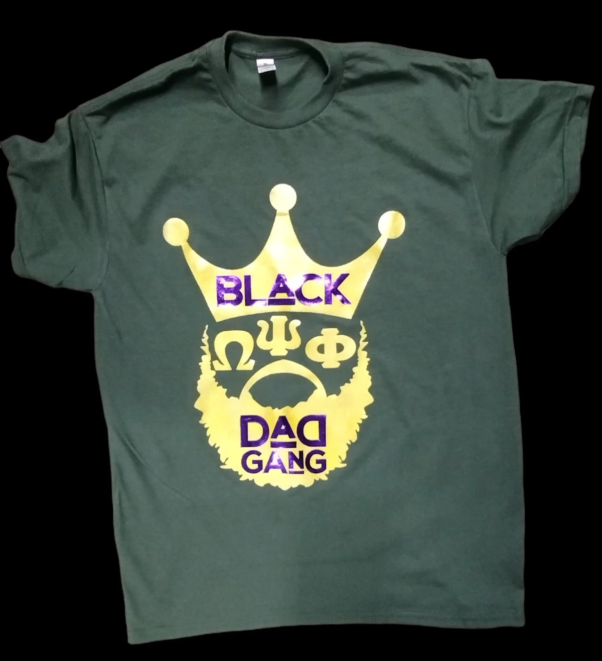 Military green, purple and gold OMEGA PSI PHI Tee Shirt