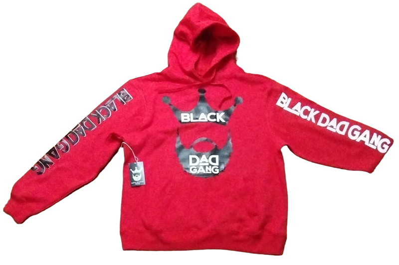 Red, Black and white Black dad gang hooded sweater