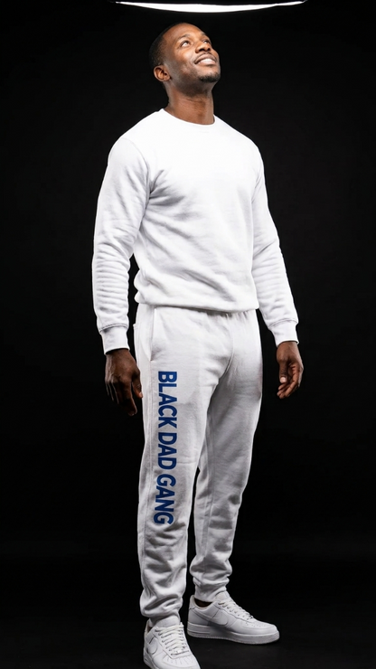Copy of White and Royal blue black dad gang jogger sweats